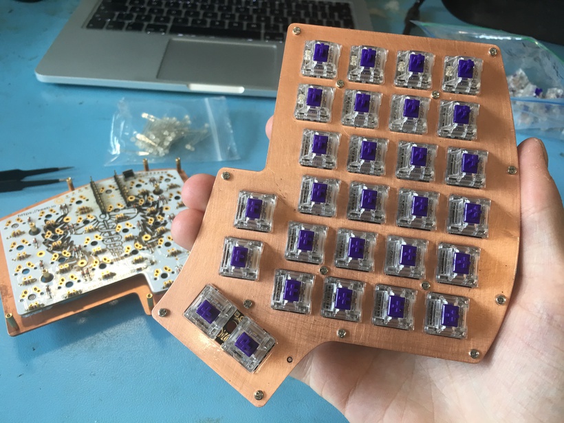 Soldering on the rest of the switches