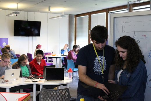 Jamie helping out at our local hack day!